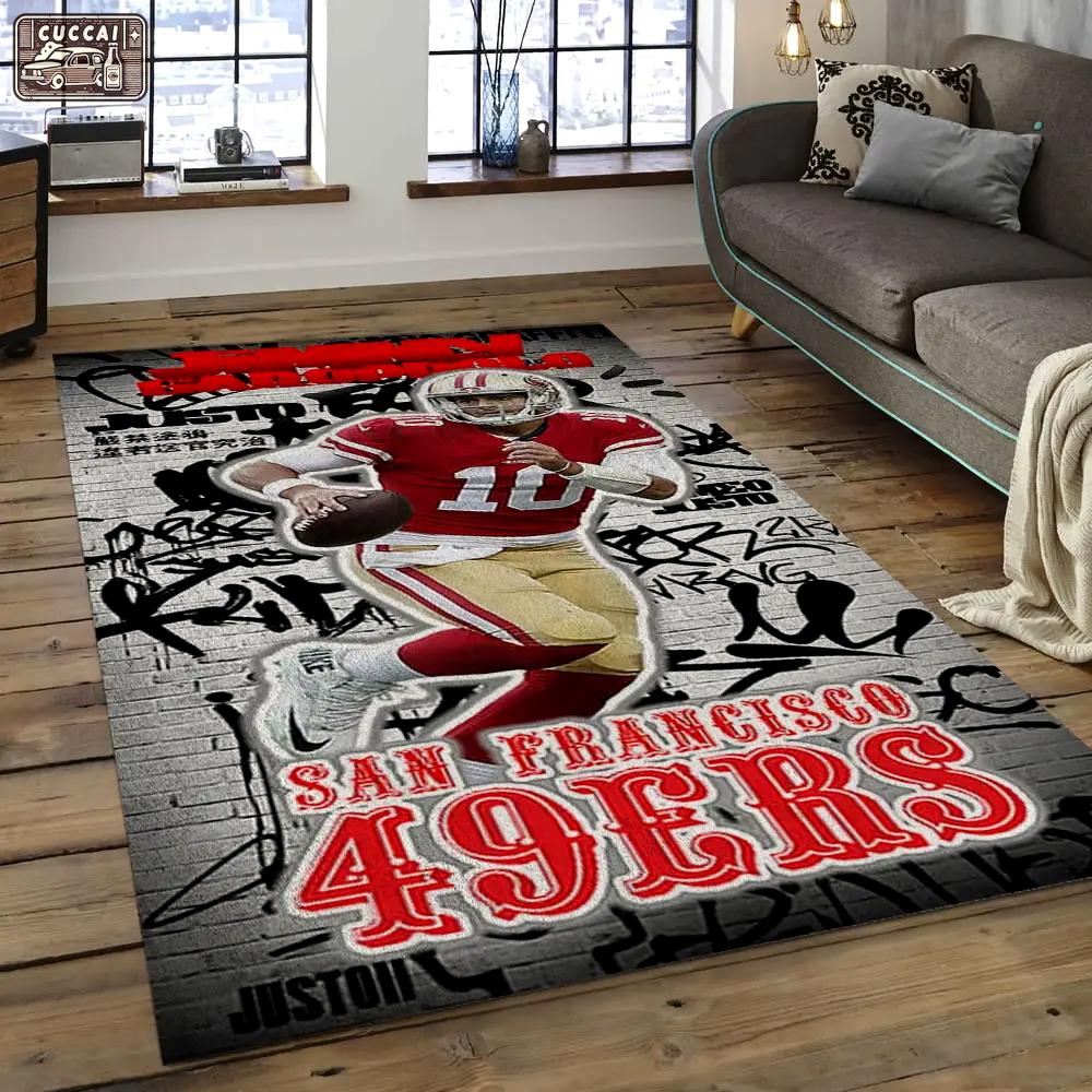 Nfl san francisco 49ers football team logo rectangle area sfs34 Rectangle Rug