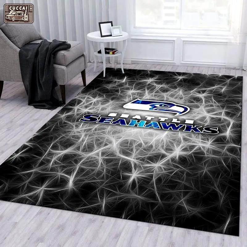 Nfl seattle seahawks football sport rug area rug living room home decor 14 Rectangle Rug