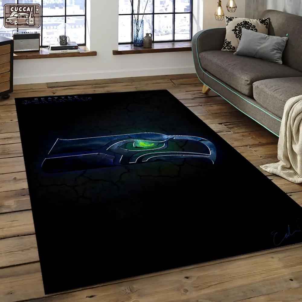 Nfl seattle seahawks football team logo rectangle area rug ss17 Rectangle Rug