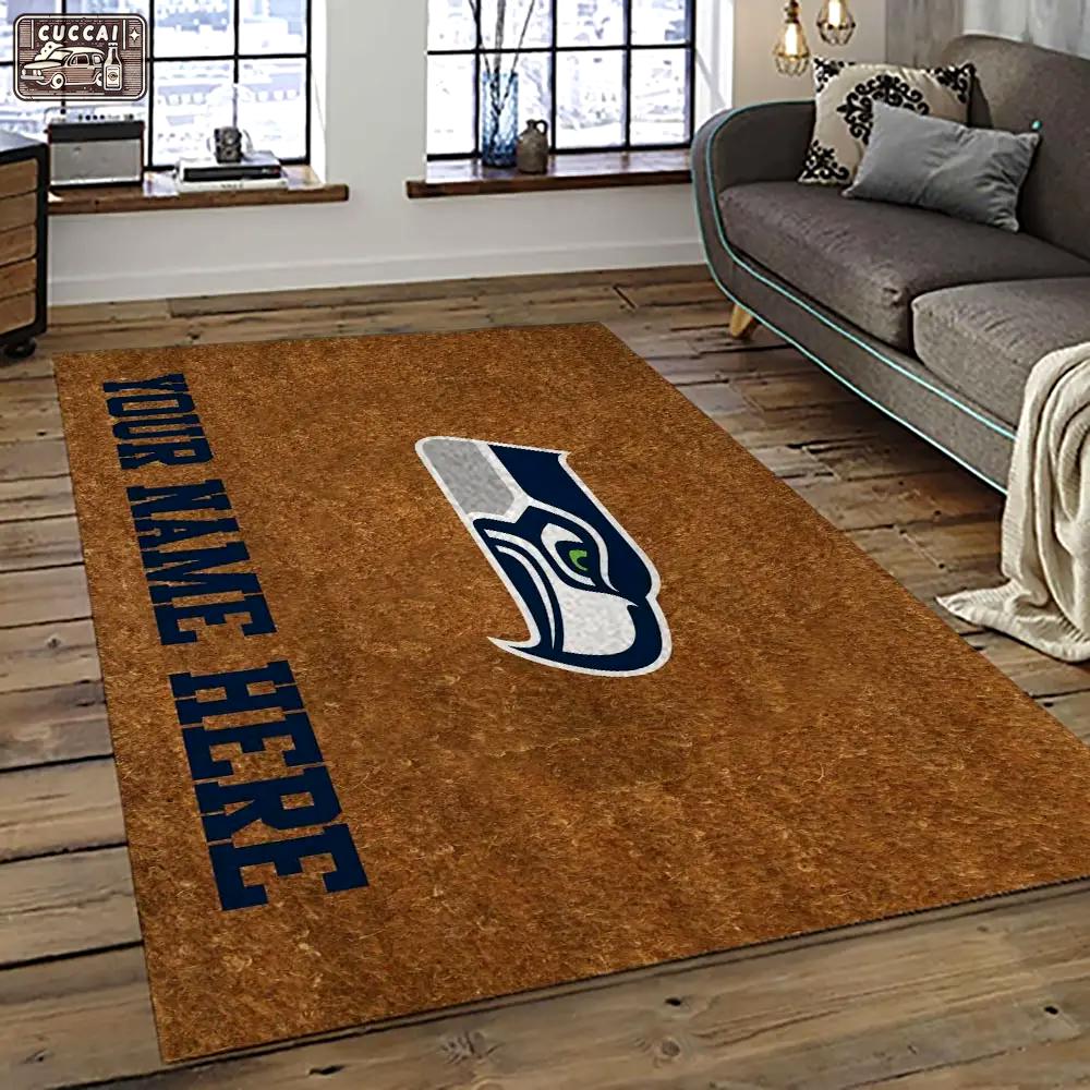 Nfl seattle seahawks football team logo sport carpet area rug home decor best gift for friends ss30 Rectangle Rug