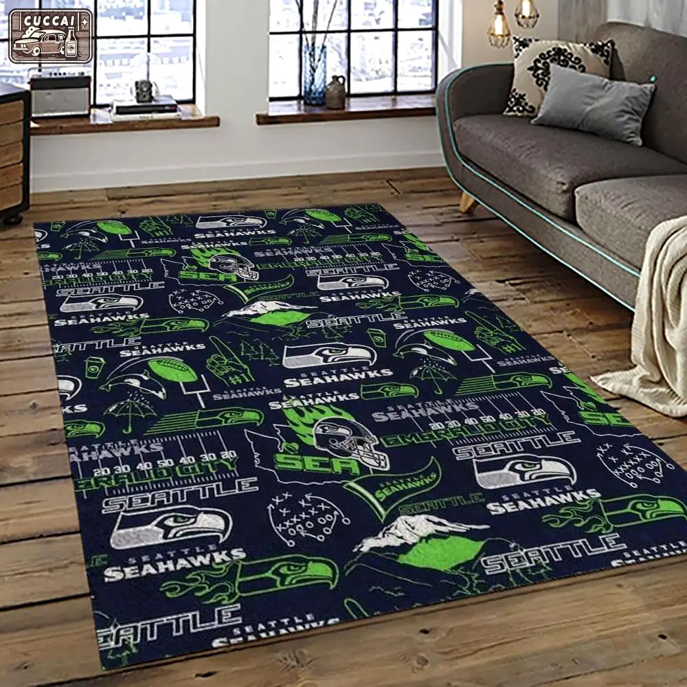 Nfl seattle seahawks football team logo sport carpet area rug home decor best gift for friends ss58 Rectangle Rug
