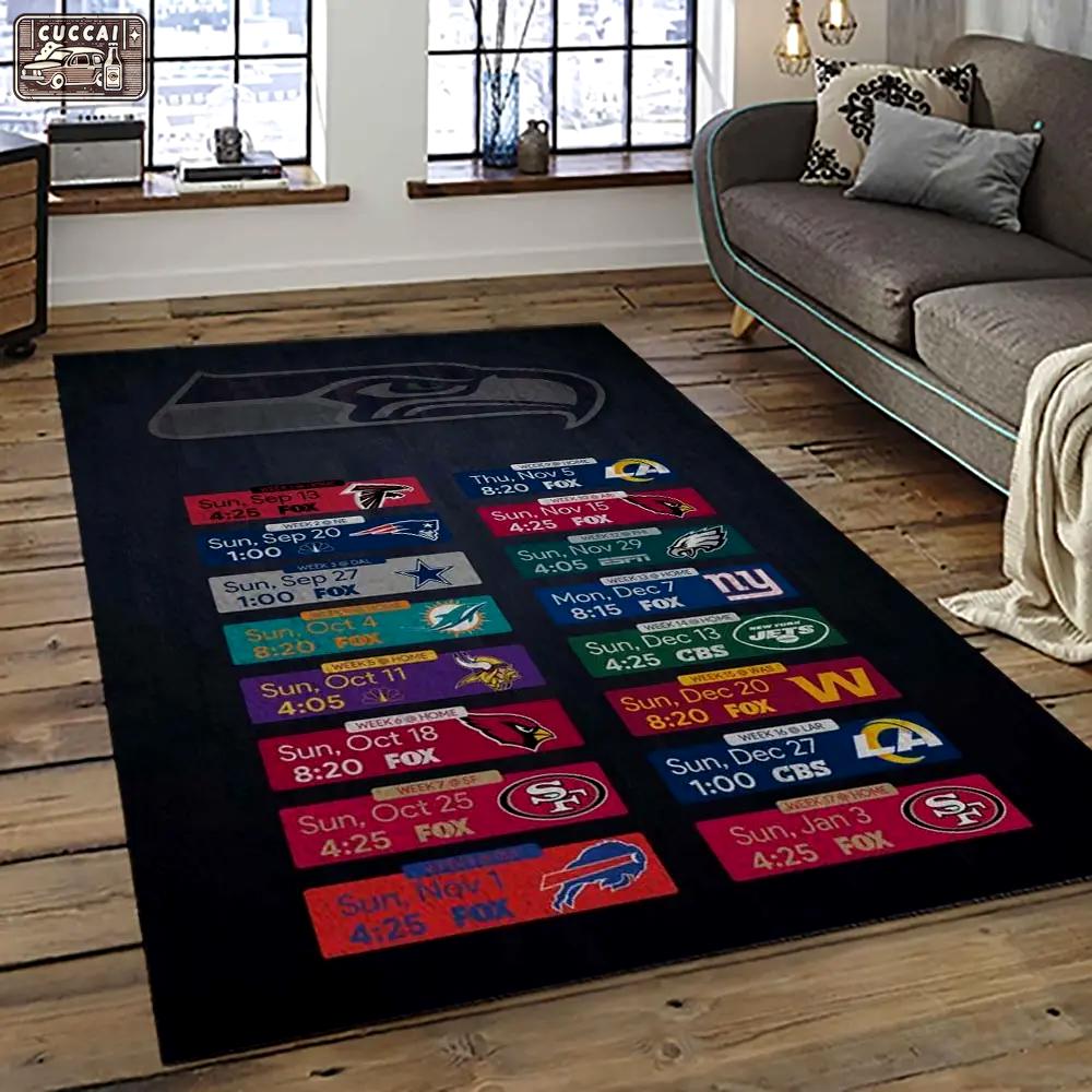 Nfl seattle seahawks football team logo sport carpet area rug home decor best gift for friends ss85 Rectangle Rug