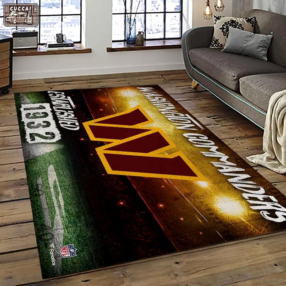 Nfl washington commanders football team logo sport carpet area rug home decor best gift for friends wscd2 Rectangle Rug