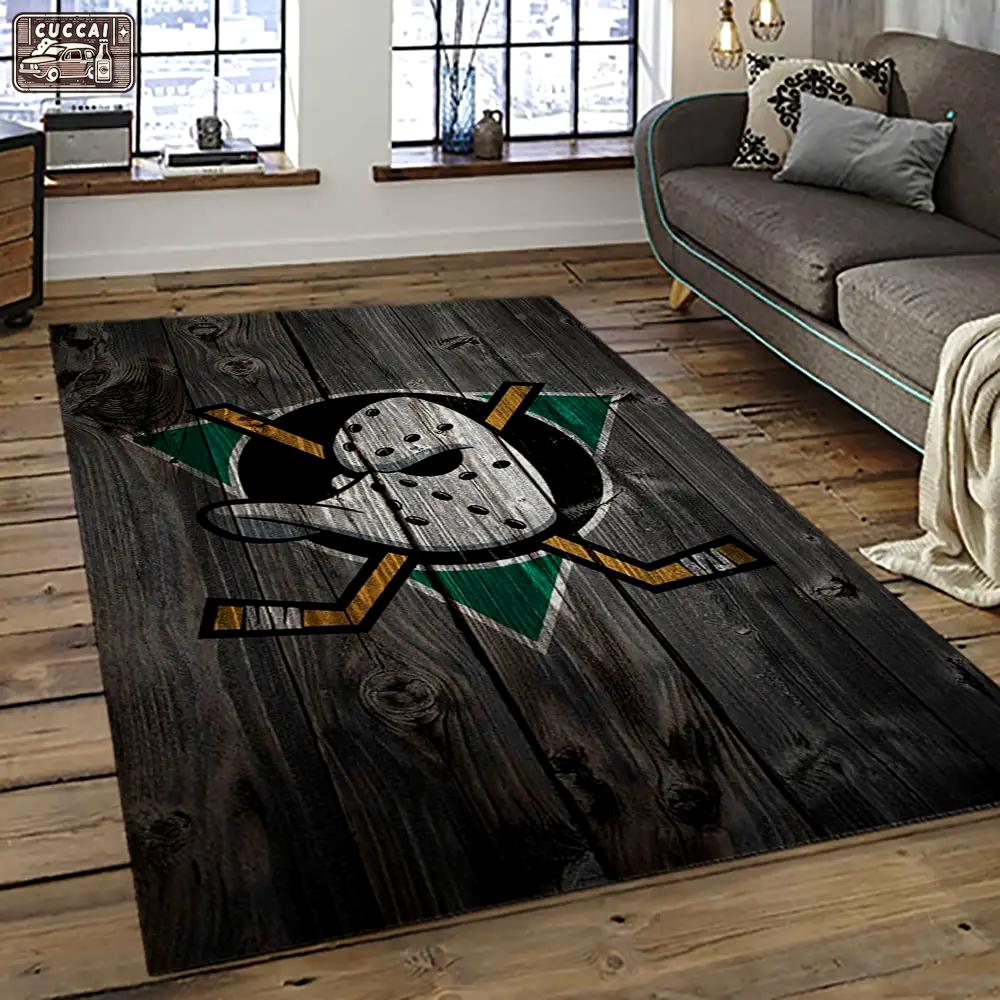 Nhl anaheim ducks ice hockey team logo sport carpet area rug home decor gift the ducks gift for fans gift for son ahd19 Rectangle Rug
