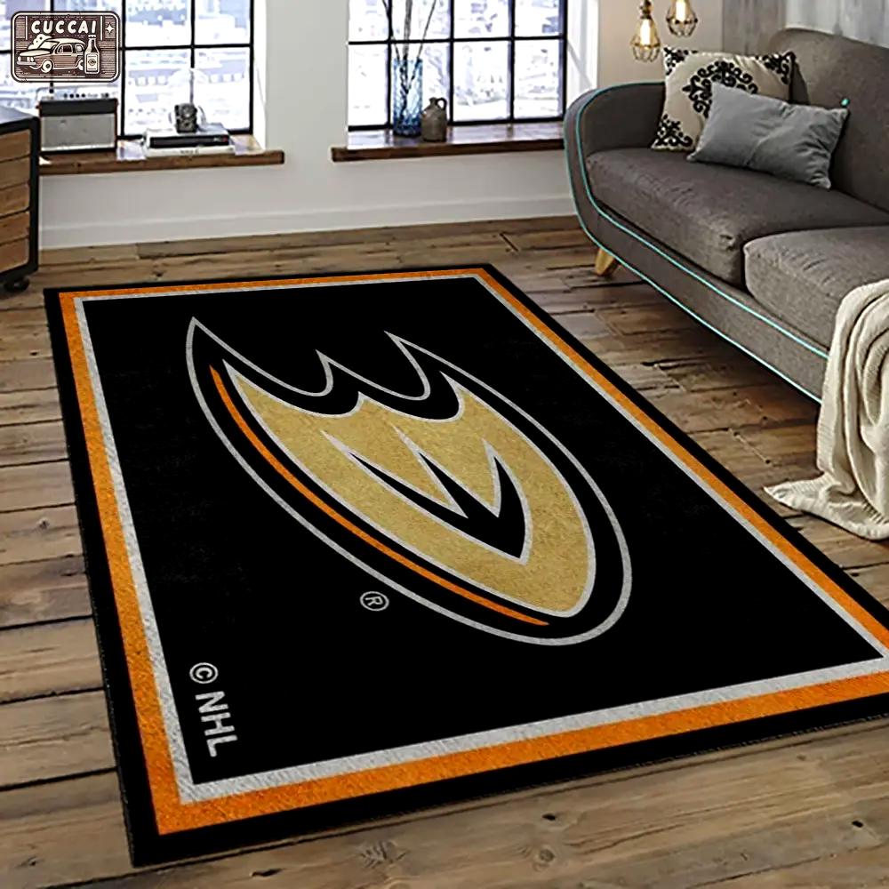 Nhl anaheim ducks ice hockey team logo sport carpet area rug home decor gift the ducks gift for fans gift for son ahd22 Rectangle Rug