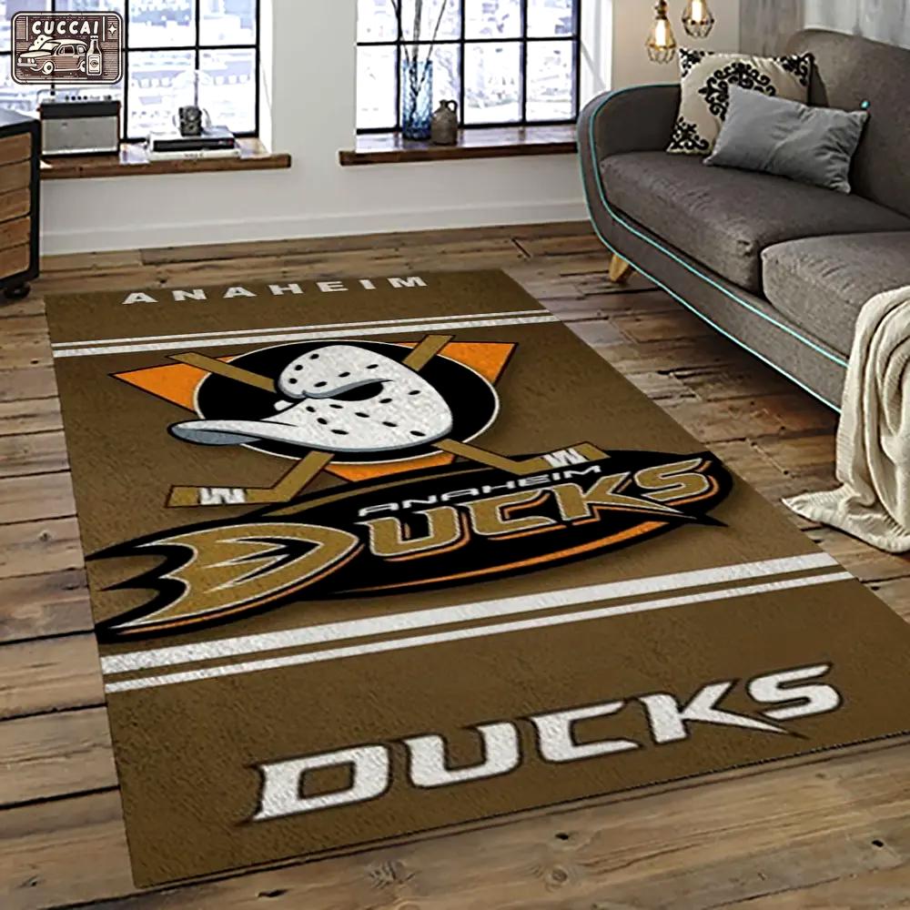 Nhl anaheim ducks ice hockey team logo sport carpet area rug home decor gift the ducks gift for fans gift for son ahd49 Rectangle Rug
