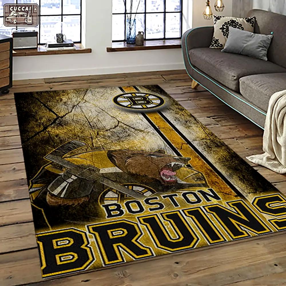 Nhl boston bruins hockey team logo sport carpet rectangle area rug for living room bb80 Rectangle Rug