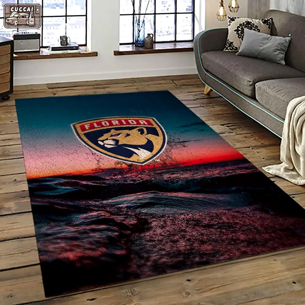 Nhl florida panthers hockey team logo sport carpet rectangle area rug for living room fp06 Rectangle Rug