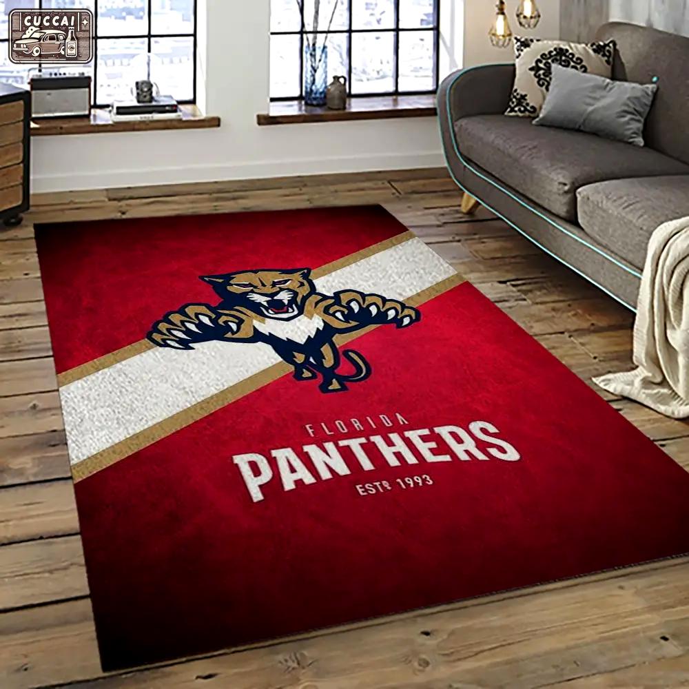 Nhl florida panthers hockey team logo sport carpet rectangle area rug for living room fp07 Rectangle Rug