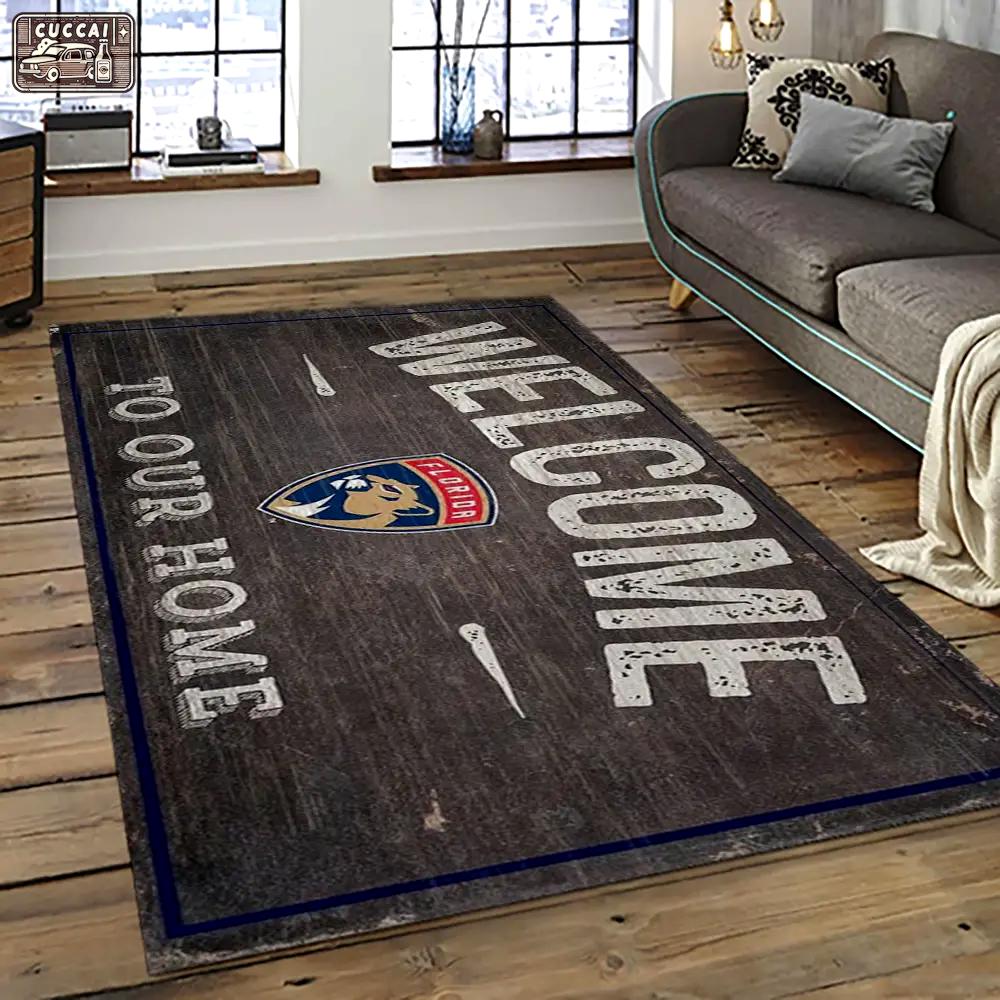 Nhl florida panthers hockey team logo sport carpet rectangle area rug for living room fp12 Rectangle Rug