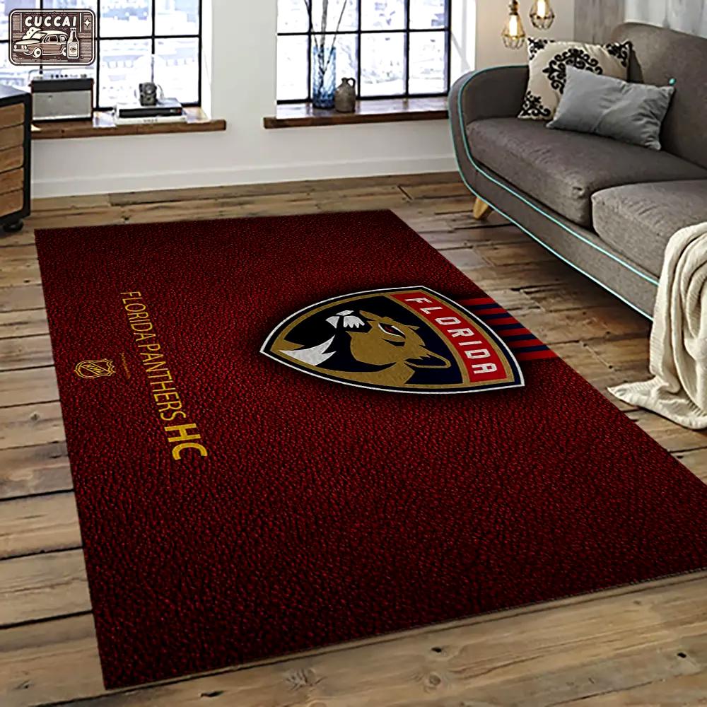 Nhl florida panthers hockey team logo sport carpet rectangle area rug for living room fp35 Rectangle Rug
