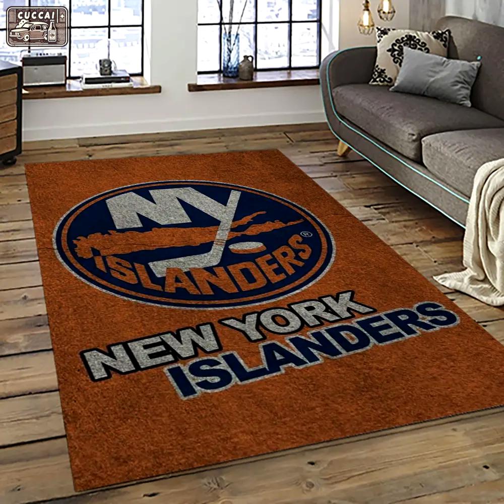 Nhl new york islanders hockey team logo sport carpet rectangle area rug for living room nyi1 Rectangle Rug