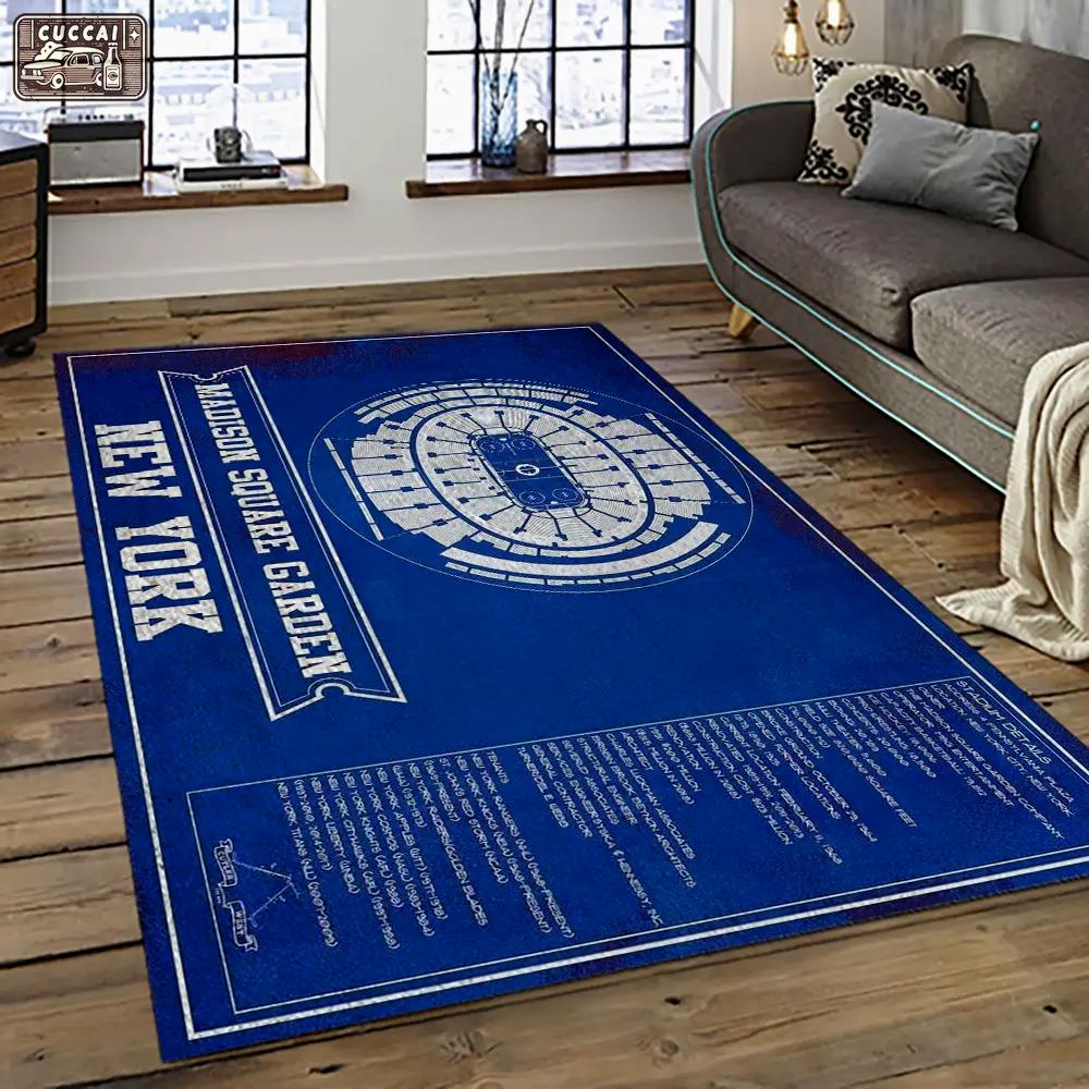 Nhl new york rangers hockey team logo sport carpet rectangle area rug for living room nyr03 Rectangle Rug