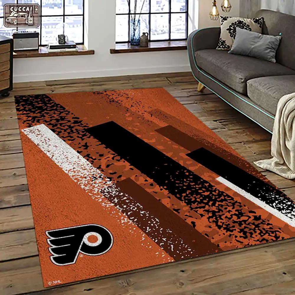 Nhl philadelphia flyers hockey team logo sport carpet rectangle area rug for living room pf05 Rectangle Rug