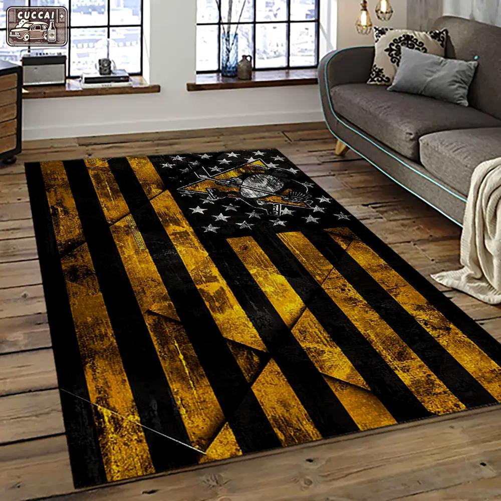 Nhl pittsburgh penguins hockey team logo sport carpet rectangle area rug for living room pp41 Rectangle Rug