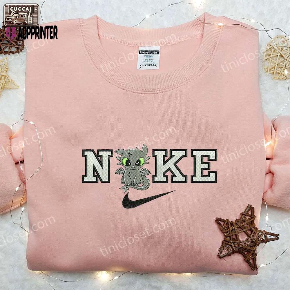 Night fury x nike embroidered shirt – how to train your dragon gifts & nike inspired apparel Embroidered Shirt