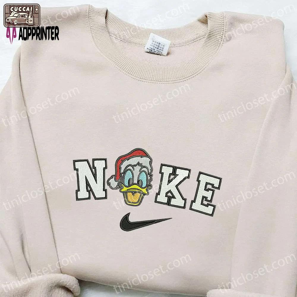 Nike christmas x donald duck sweatshirt: disney embroidered shirt best gift ideas Embroidered Shirt