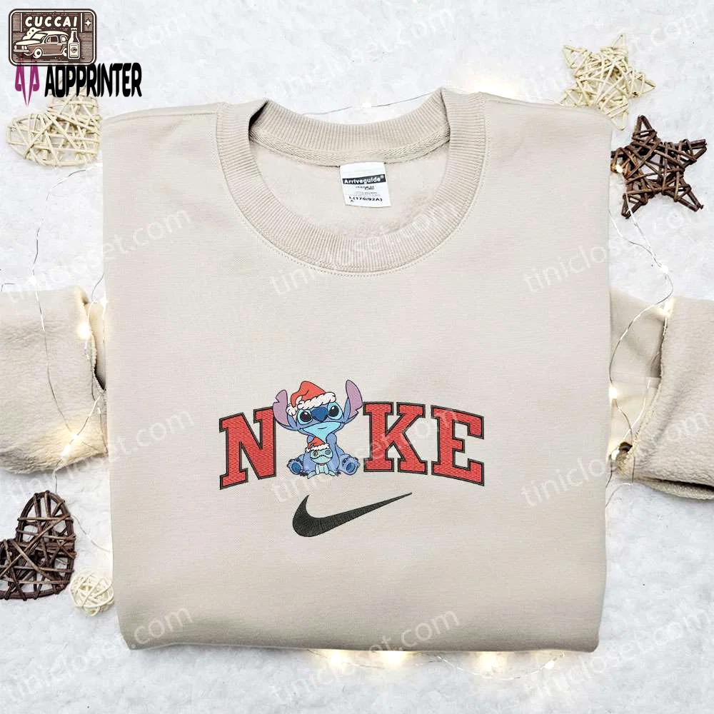Nike christmas x stitch xmas hat & scrump sweatshirt: movie embroidered shirt best gift ideas Embroidered Shirt