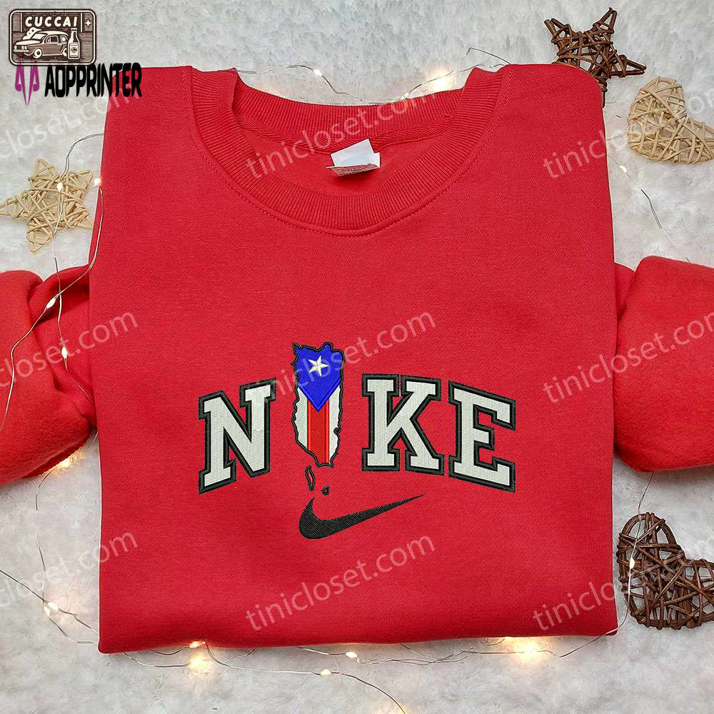 Nike embroidered puerto rican flag shirt – national pride inspired Embroidered Shirt