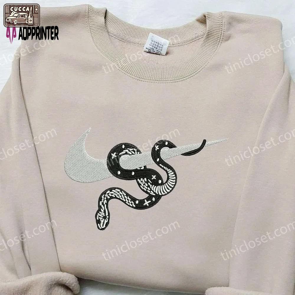 Nike embroidered snake skeleton sweatshirt: animal inspired shirt Embroidered Shirt