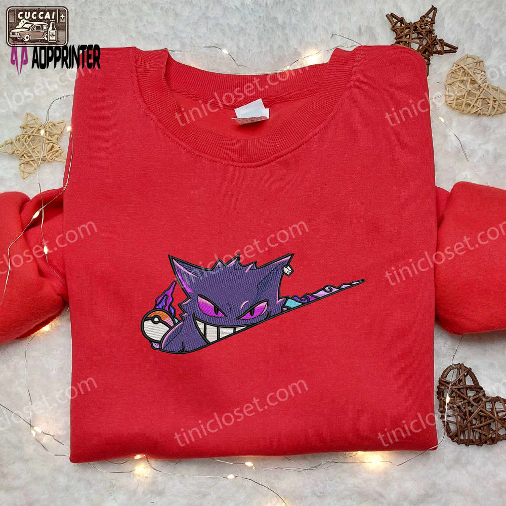 Nike gengar embroidered sweatshirt – pokemon hoodie best anime fan gift Embroidered Shirt