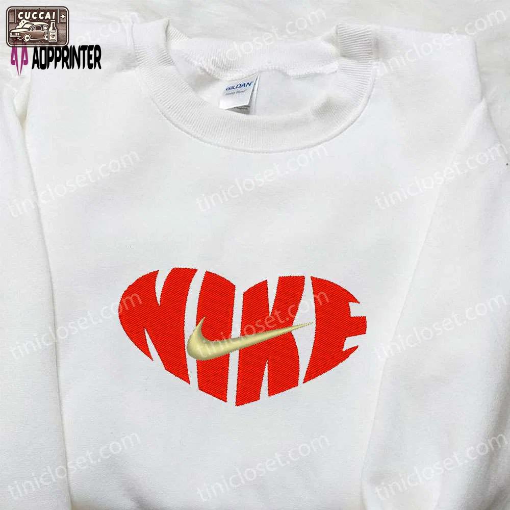 Nike heart embroidered tshirt: perfect valentine s day gift idea Embroidered Shirt