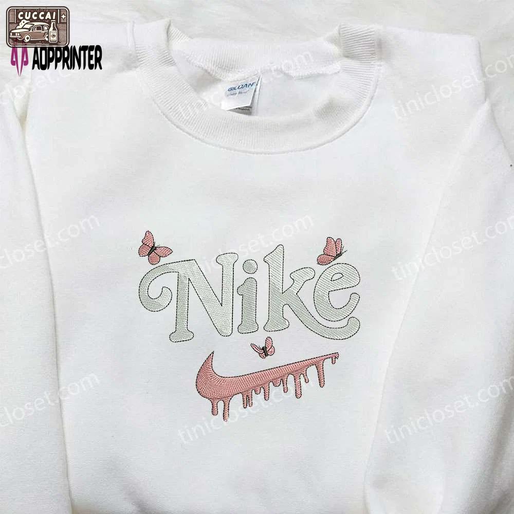 Nike inspired butterfly embroidered sweatshirt – perfect birthday gift idea Embroidered Shirt