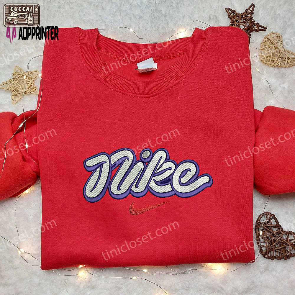 Nike inspired embroidered sweatshirt: cool shirt perfect family gift Embroidered Shirt