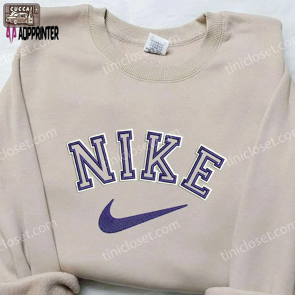 Nike inspired embroidered sweatshirt: perfect family gift with style Embroidered Shirt