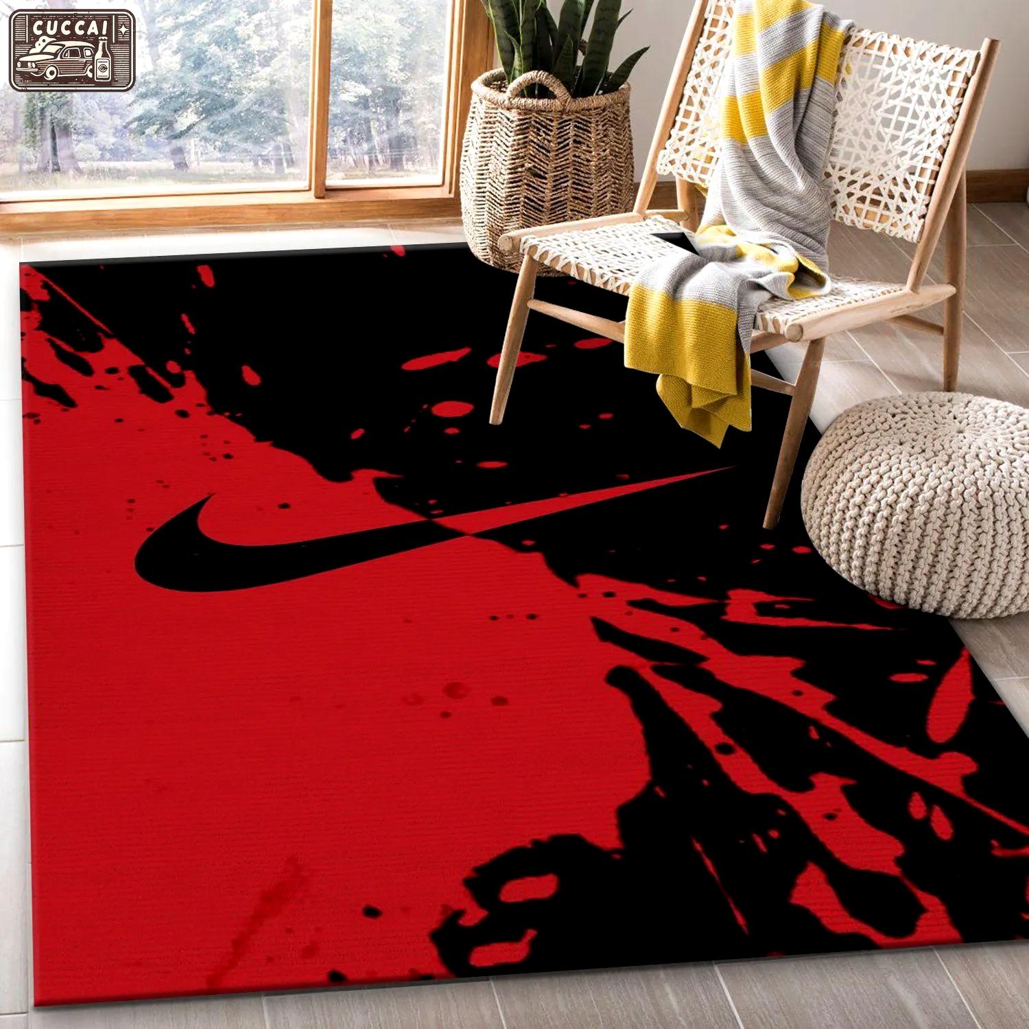 Nike logo type 798. Upgrade Your Living Room with Luxury Home Decor: Area Carpets, Floor Decor, Door Mats, and Hot Gift Items with style a High-End Fashion Brand Rectangle Rug