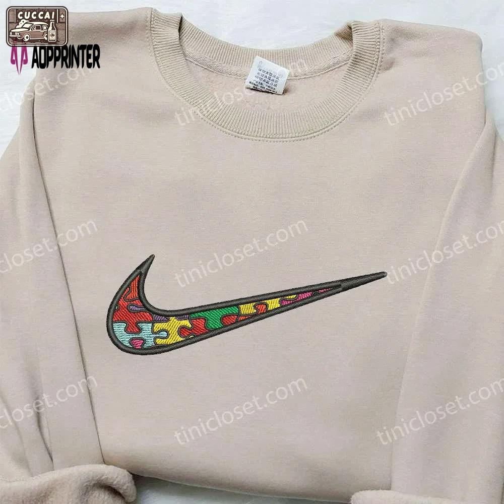 Nike puzzle embroidered shirt: best birthday gift idea nike inspired design Embroidered Shirt