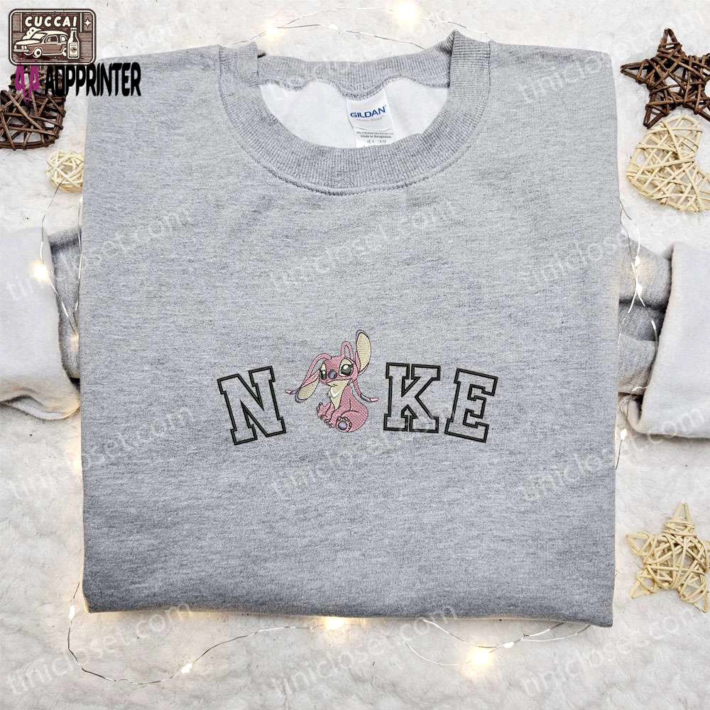 Nike x angel cartoon embroidered shirt: disney characters inspired t-shirt Embroidered Shirt