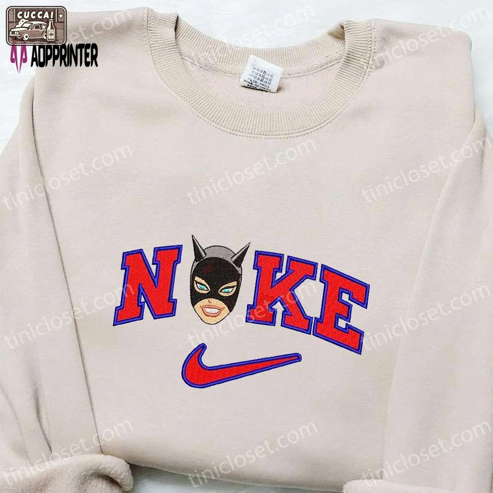 Nike x batman cat embroidered sweatshirt & marvel cinematic universe shirt: best family gift ideas Embroidered Shirt