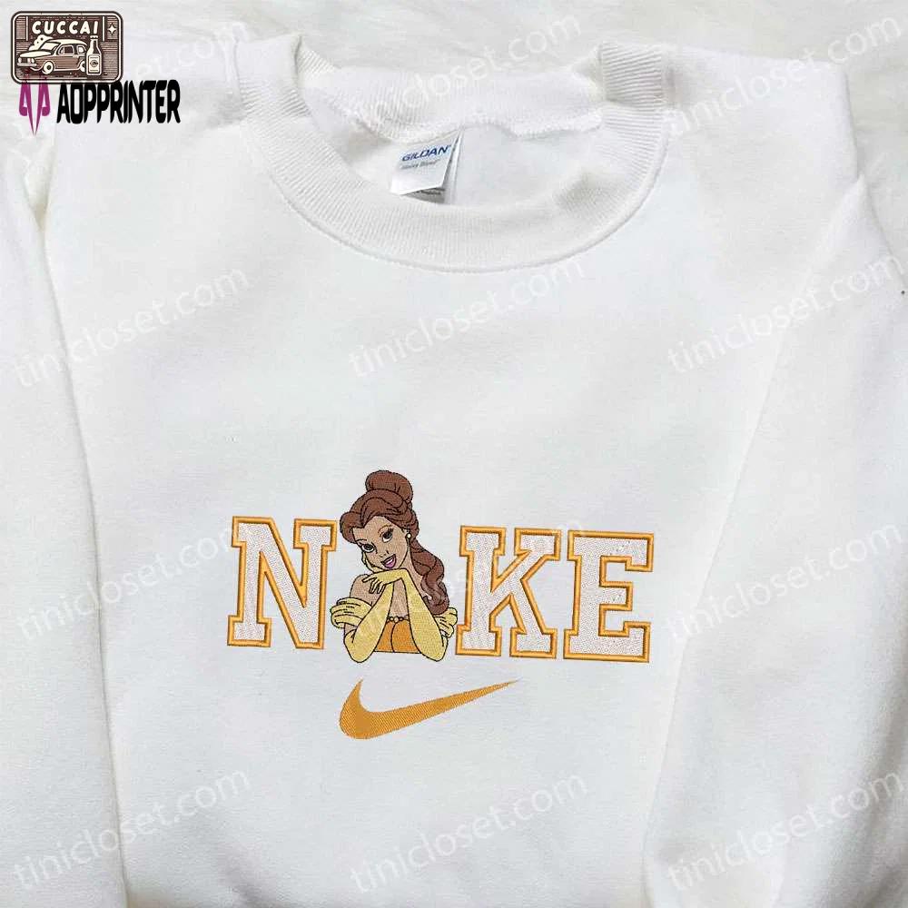 Nike x belle princess beauty & the beast embroidered sweatshirt: disney hoodie & inspired shirt Embroidered Shirt
