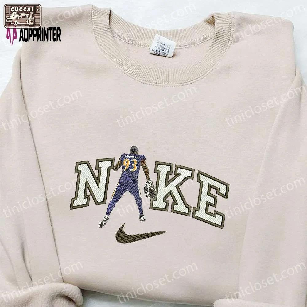 Nike x calais campbell embroidered sweatshirt nfl sport shirt best family gift ideas Embroidered Shirt