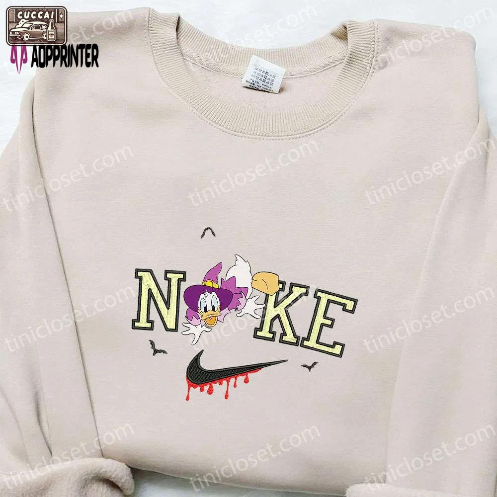 Nike x daisy duck halloween embroidered sweatshirt – disney characters shirt best halloween gift ideas for family Embroidered Shirt