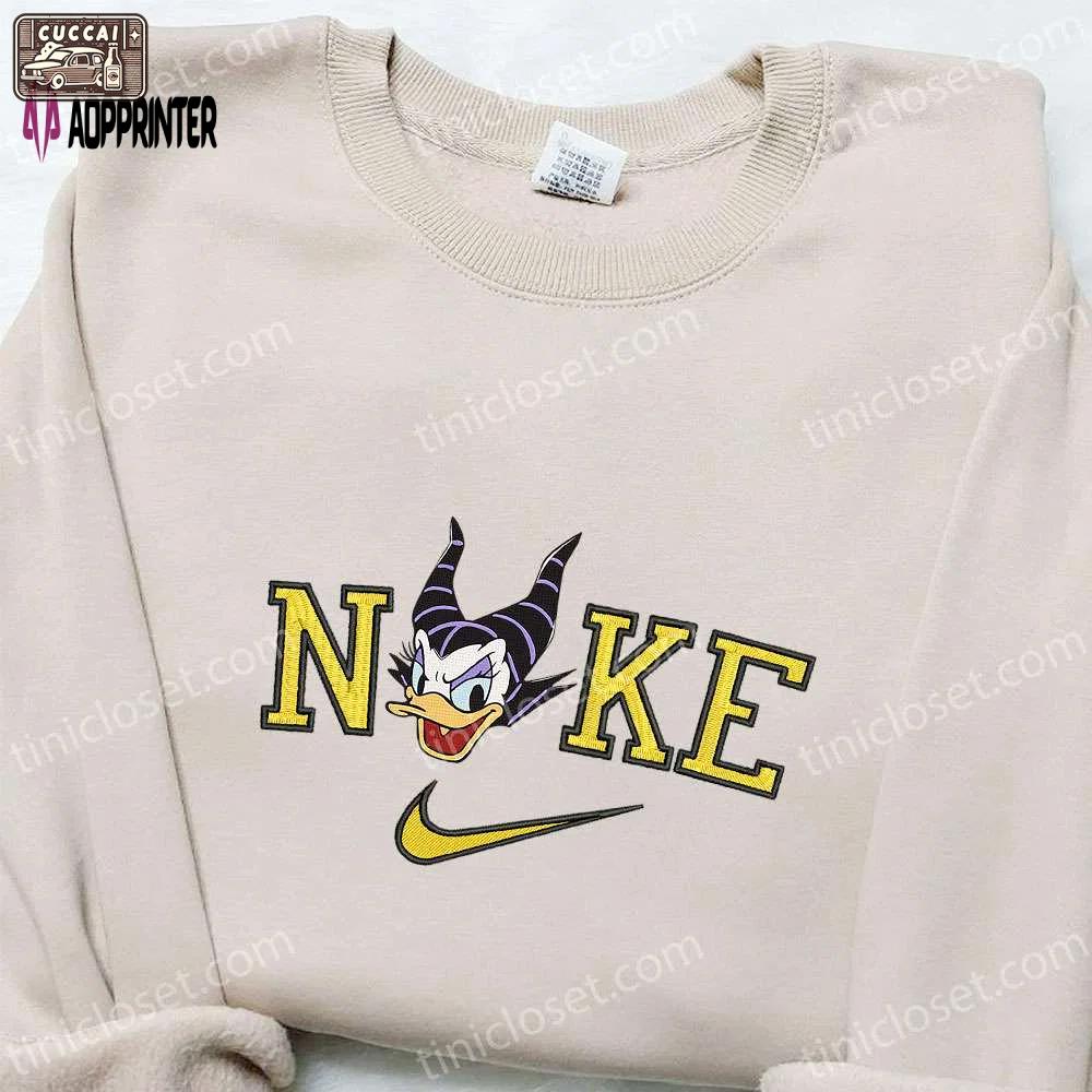 Nike x daisy duck maleficent embroidered sweatshirt: best disney halloween gift for family Embroidered Shirt