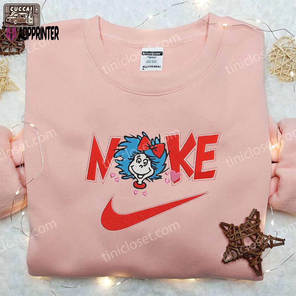 Nike x dr seuss embroidered shirt: the cat in the hat custom tee Embroidered Shirt