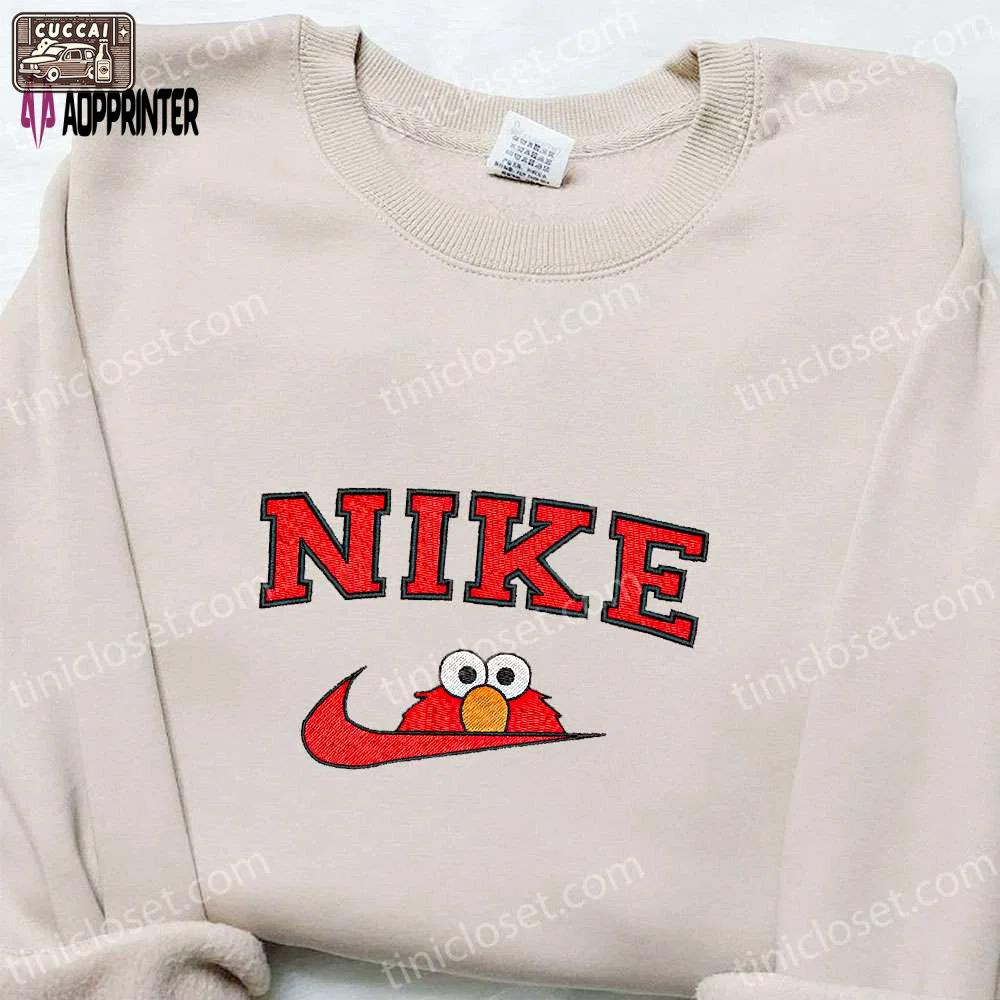 Nike x elmo cartoon embroidered sweatshirt: best family gift nike inspired shirt Embroidered Shirt