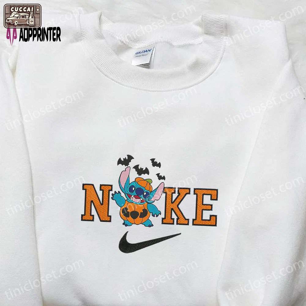 Nike x halloween pumpkin stitch hoodie: disney characters & custom embroidered sweatshirt Embroidered Shirt