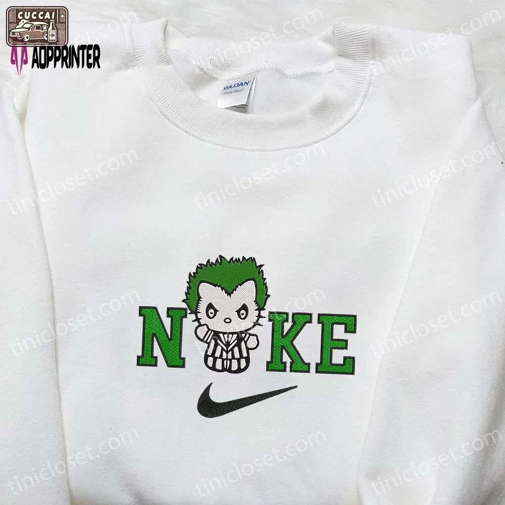 Nike x hello kitty beetlejuice hoodie: funny halloween sweatshirt best family gift Embroidered Shirt