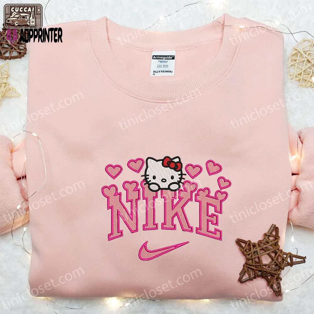 Nike x hello kitty hearts embroidered sweatshirt – valentine shirt nike inspired t-shirt Embroidered Shirt