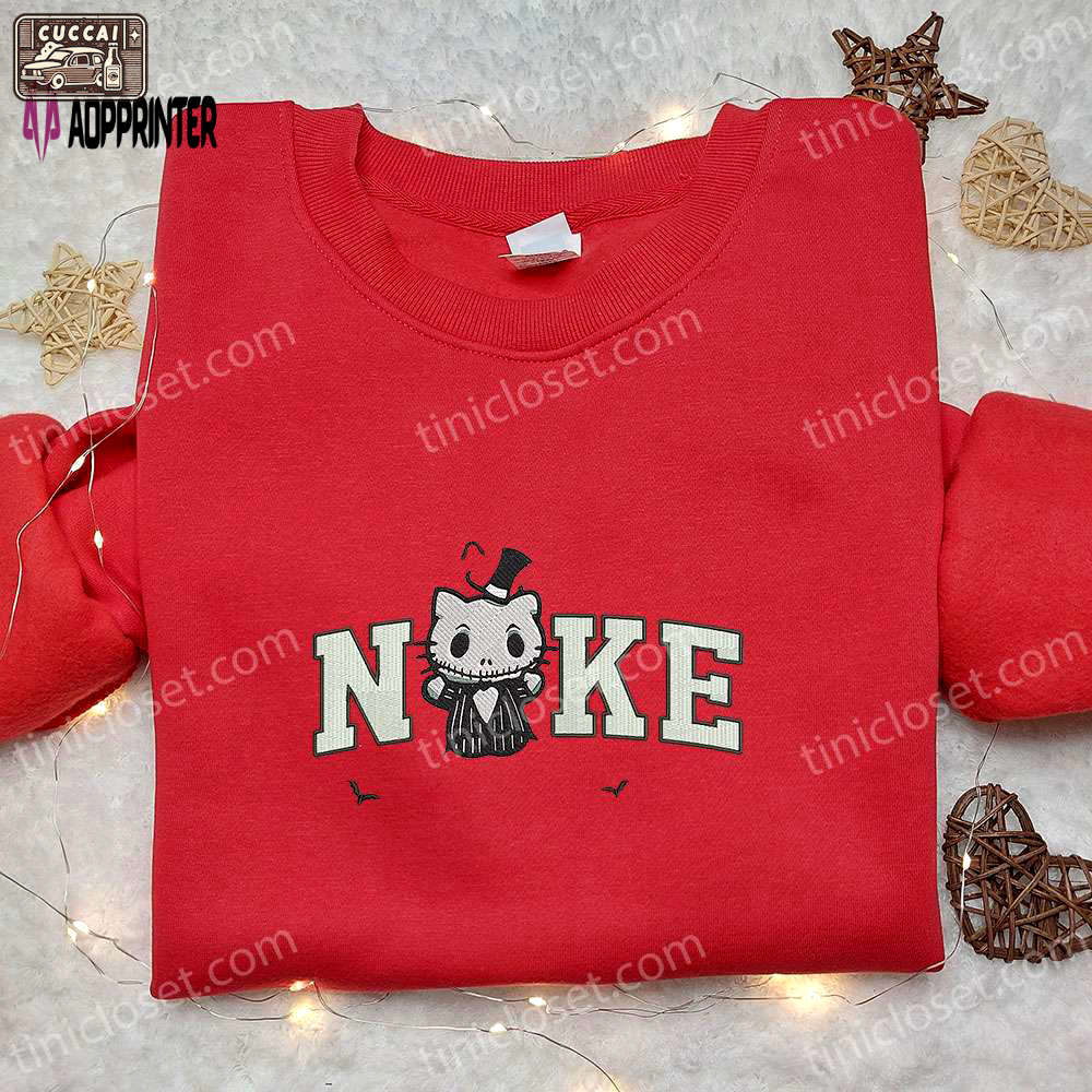 Nike x hello kitty jack skellington sweatshirt: funny halloween hoodie perfect family gifts Embroidered Shirt