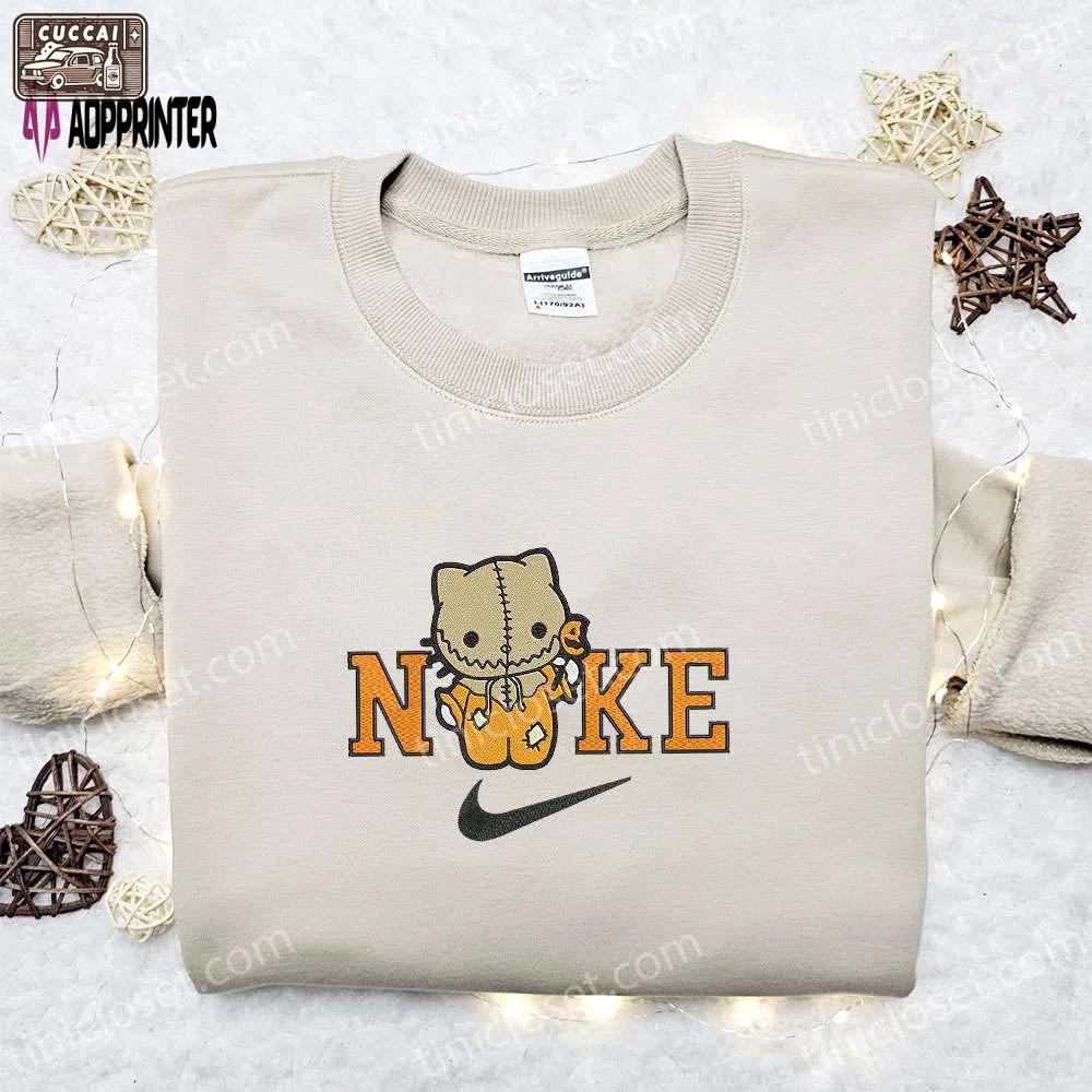 Nike x hello kitty trick r treat sam hoodie: horror movie character embroidered sweatshirt & custom t-shirt Embroidered Shirt