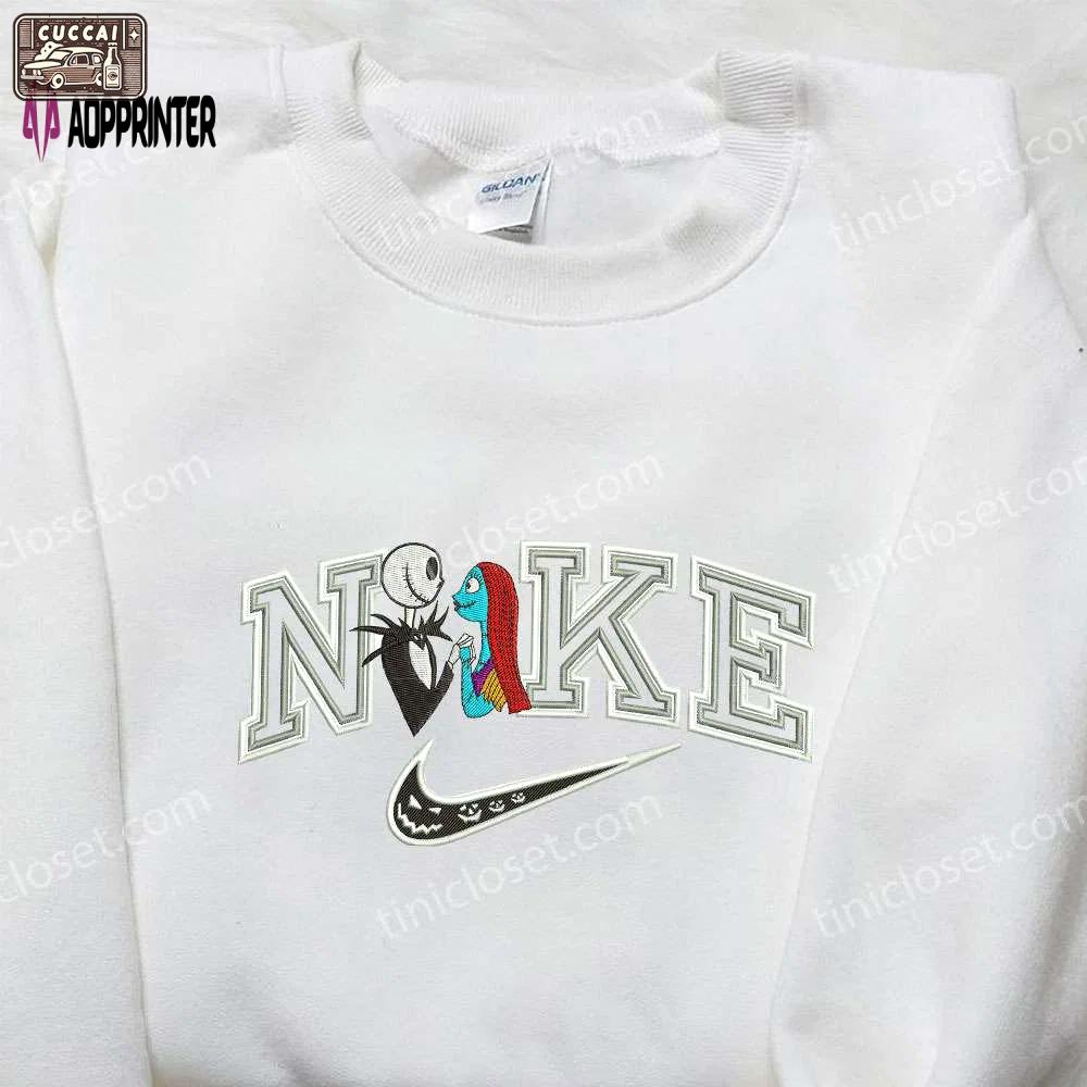 Nike x jack sally embroidered shirt: halloween-inspired nike shirt with unique embroidery Embroidered Shirt