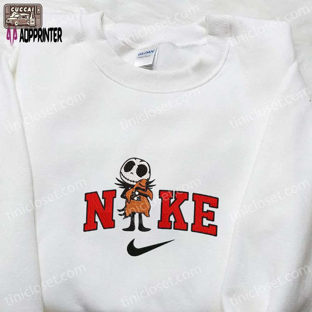 Nike x jack skellington hugs oogie boogie embroidered sweatshirt – nightmare before christmas hoodie & t-shirt Embroidered Shirt