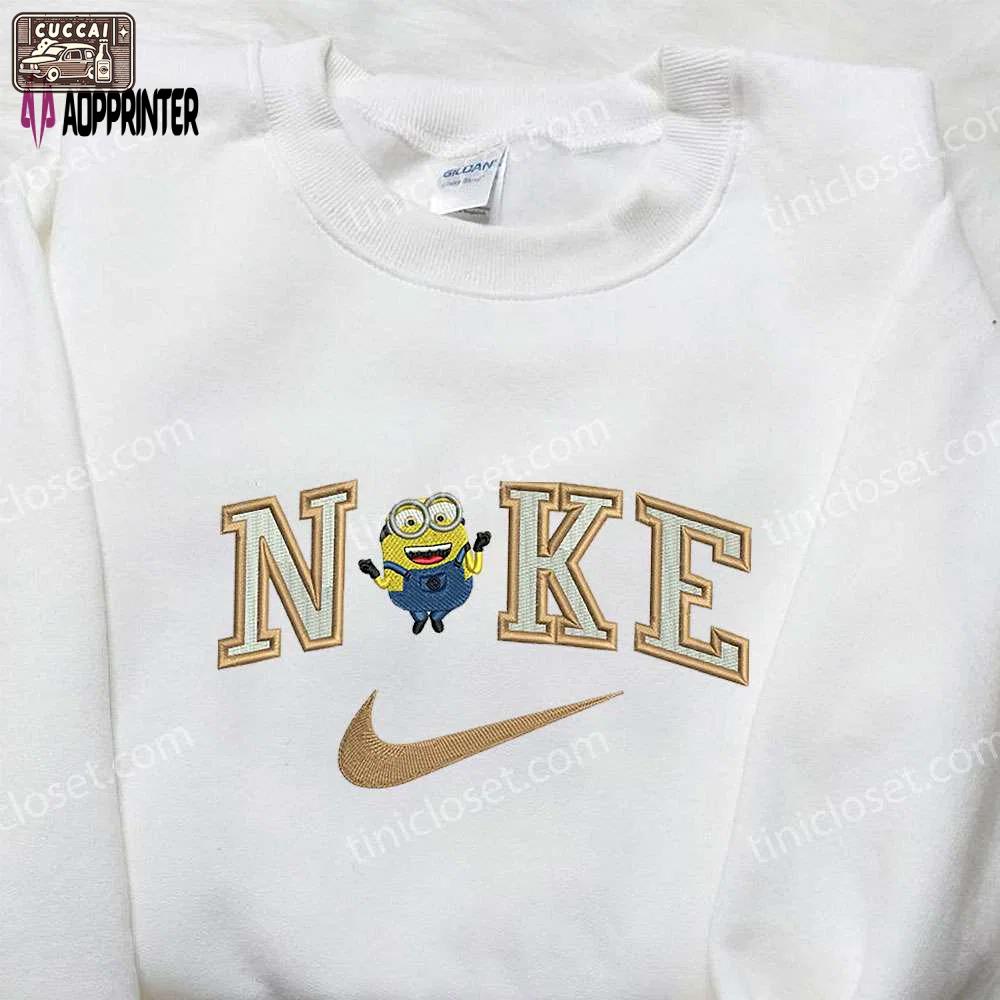 Nike x kevin minion embroidered hoodie sweatshirt & t-shirt: cartoon inspired nike collection Embroidered Shirt