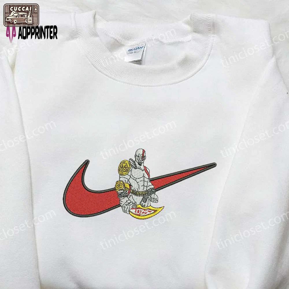 Nike x kratos embroidered shirt: god of war movie apparel Embroidered Shirt