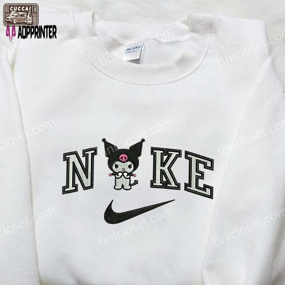 Nike x kuromi cartoon embroidered shirt – stylish nike inspired design Embroidered Shirt