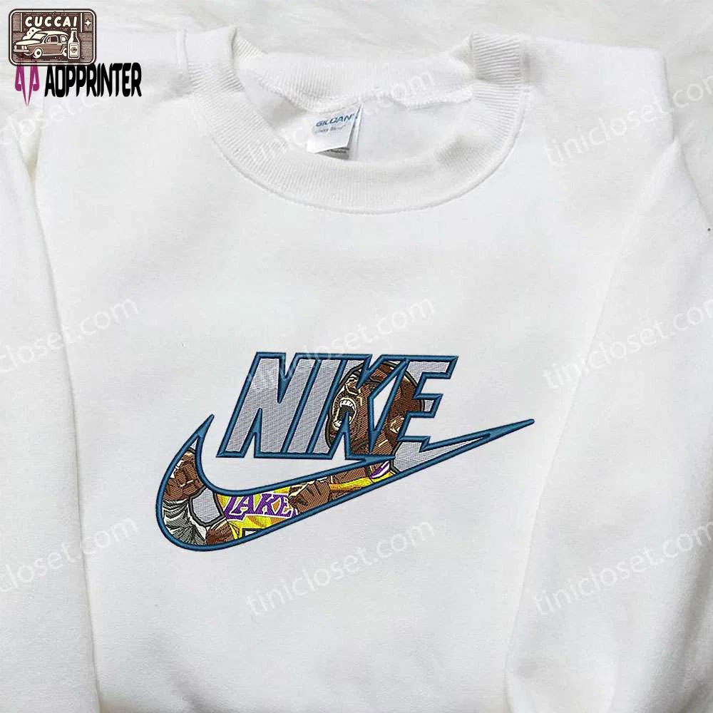 Nike x lebron james embroidered shirt: los angeles lakers edition – perfect gift for sports fans Embroidered Shirt